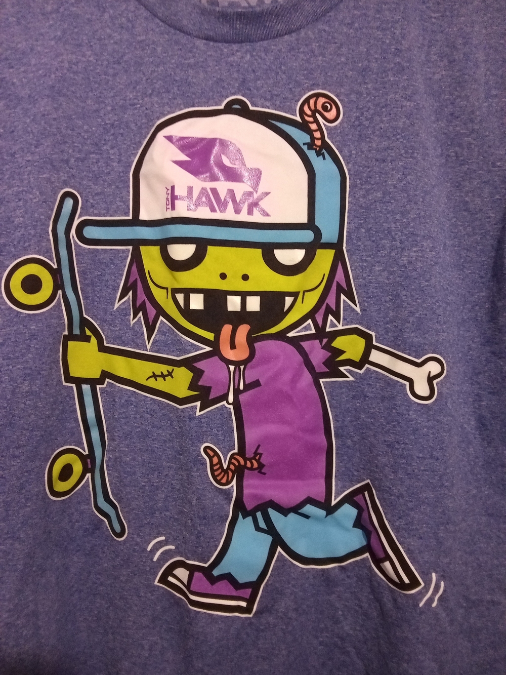 Tony Hawk Tee with Skate Zombie Graphic Kids Large L